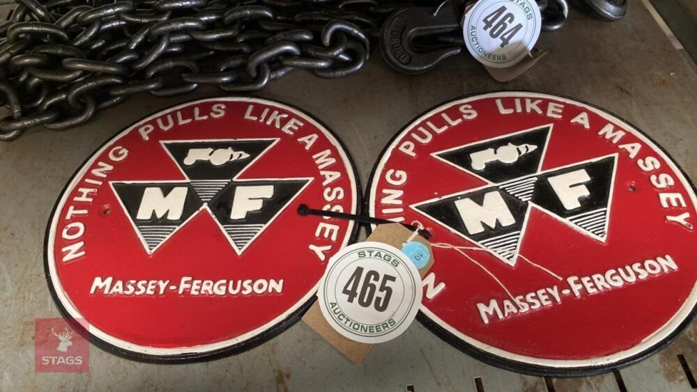 2 CAST IRON MASSEY FERGUSON SIGNS