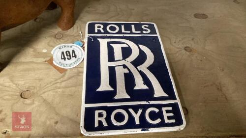 CAST IRON ROLLS ROYCE SIGN