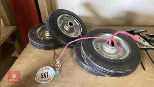 4 X 8" WHEELS WITH BEARINGS