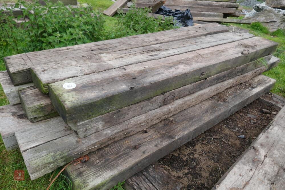 13 USED WOODEN RAILWAY SLEEPERS