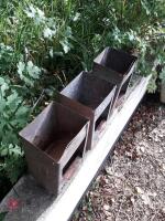 3 GALVANISED FEEDERS/PLANTERS - 2