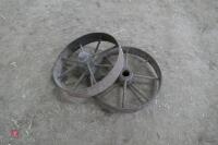 2 ANTIQUE METAL MATCHING WHEELS - 3