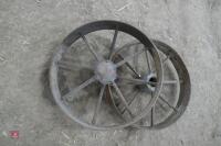 2 ANTIQUE METAL MATCHING WHEELS - 4