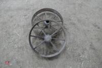 2 ANTIQUE METAL MATCHING WHEELS - 5