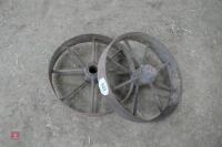 2 ANTIQUE METAL MATCHING WHEELS - 6