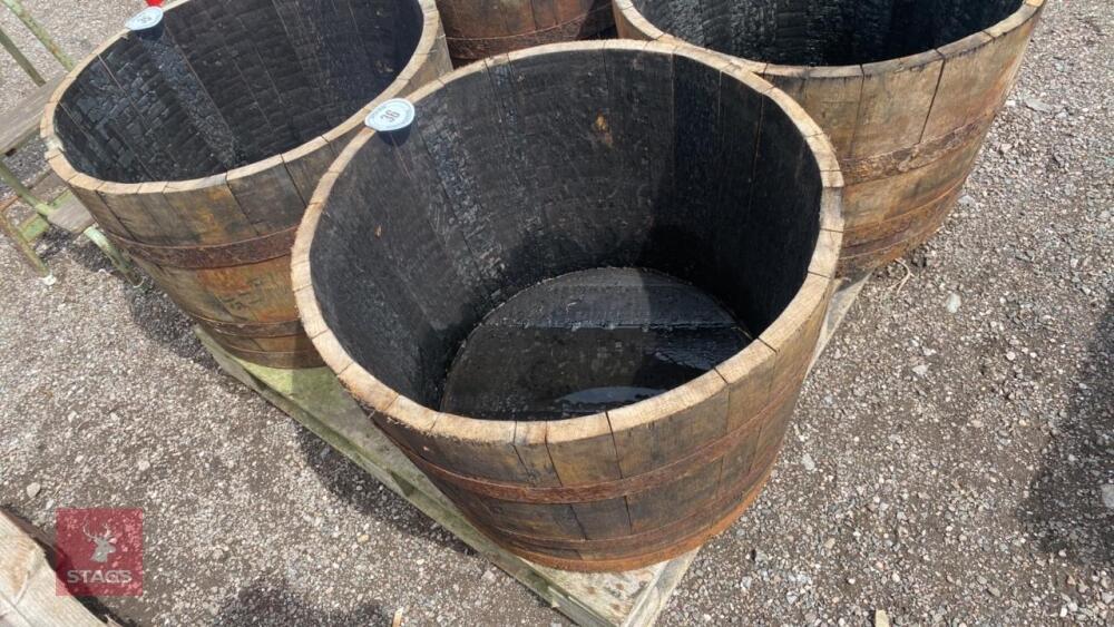 GENUINE 1/2 OAK WHISKEY BARRELL