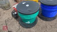 5 GREEN TUBS WITH LIDS