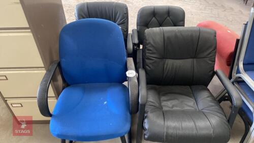 4 PADDED OFFICE CHAIRS