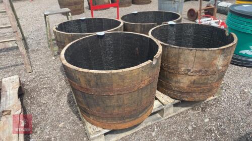 GENUINE 1/2 OAK WHISKEY BARRELL