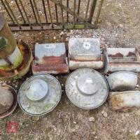 9 X GALVANISED FEEDERS - 2