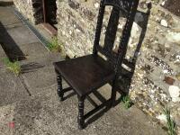 1 LOVELY OAK CARVED HALLCHAIR - 2