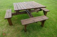 WOODEN SQUARE PICNIC TABLE - 2