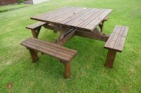 WOODEN SQUARE PICNIC TABLE - 4