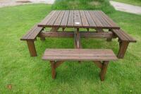 WOODEN SQUARE PICNIC TABLE - 5