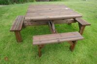 WOODEN SQUARE PICNIC TABLE - 6