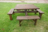 WOODEN SQUARE PICNIC TABLE - 7