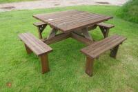 WOODEN SQUARE PICNIC TABLE - 8