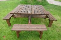 WOODEN SQUARE PICNIC TABLE - 9