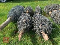 10 PART ROLLS OF USED BARBED WIRE - 3