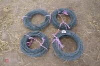 4 PART ROLLS OF BARBED WIRE - 4