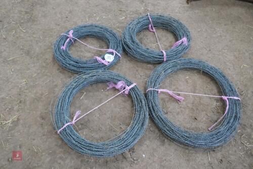 4 PART ROLLS OF BARBED WIRE