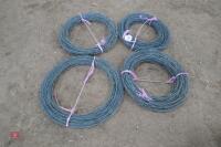 4 PART ROLLS OF BARBED WIRE - 4