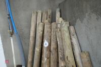 22 WOODEN FENCE POSTS - 5