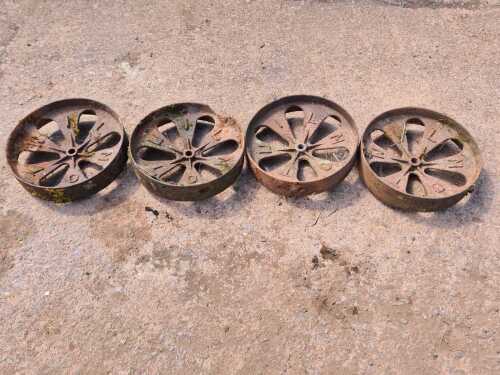 4 CAST IRON WILMOT WHEELS