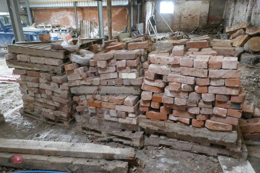 3 PALLETS OF RECLAIMED RED BRICKS