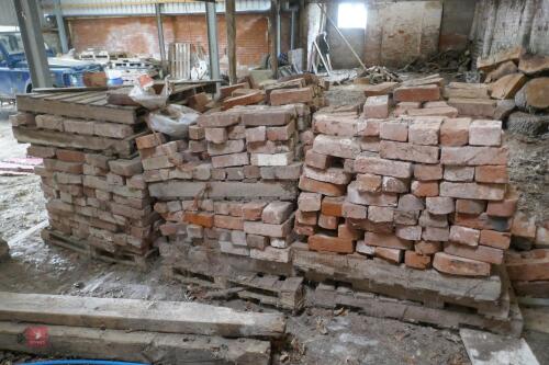 3 PALLETS OF RECLAIMED RED BRICKS