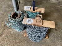 3 PART ROLLS OF BARBED WIRE - 6