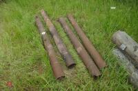 4 X ROUND METAL GATE POSTS - 4