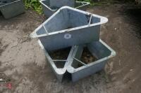 3 GALV CORNER FEED TROUGHS