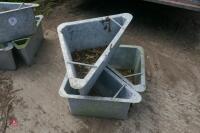 3 GALV CORNER FEED TROUGHS - 2