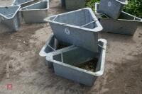 3 GALV CORNER FEED TROUGHS - 3