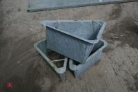 3 GALV CORNER FEED TROUGHS - 6