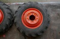 2 KUBOTA 7.50-16 TRACTOR WHEELS & TYRES - 4