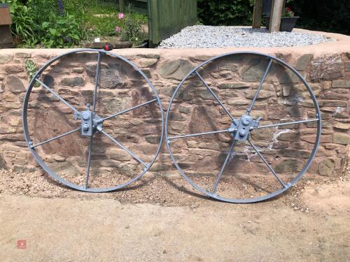 PAIR OF IRON WHEELS 48"