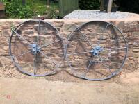 PAIR OF IRON WHEELS 48"