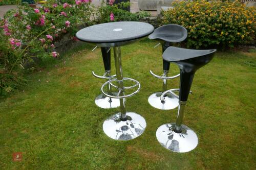 CIRCULAR REVOLVING BAR TABLE & STOOLS