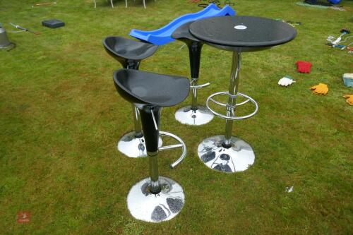 CIRCULAR REVOLVING BAR TABLE & STOOLS