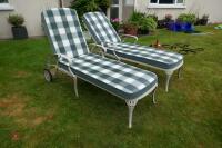 2 METAL FLAME MATCHING SUN LOUNGERS