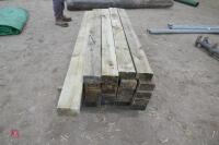 23 6' LONG (5" X 3") WOODEN POSTS - 3