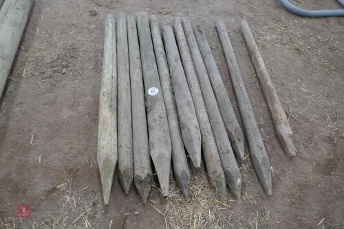 11 MIXED WOODEN FENCE STAKES