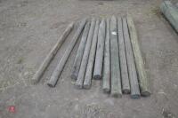 11 MIXED WOODEN FENCE STAKES - 4