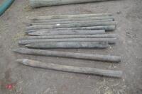 11 MIXED WOODEN FENCE STAKES - 5