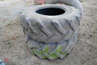 2 16.9 R24 TRACTOR TYRES & 1 INNER TUBE - 4