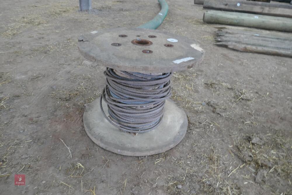 175' WIRE ROPE ON WOODEN REEL